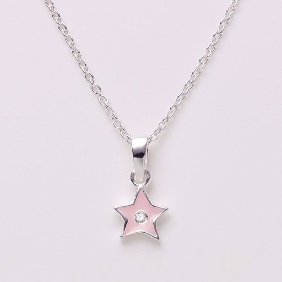 1577/3-sølv-børne-halskæde-lyserød-stjerne
