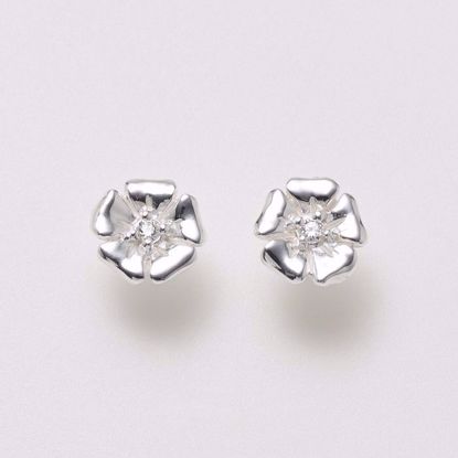 11157-sølv-ørestik-øreringe-blomst-med-zirkonia