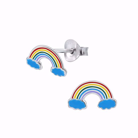 sølv-børne-ørestik-ørering-regnbue-11301