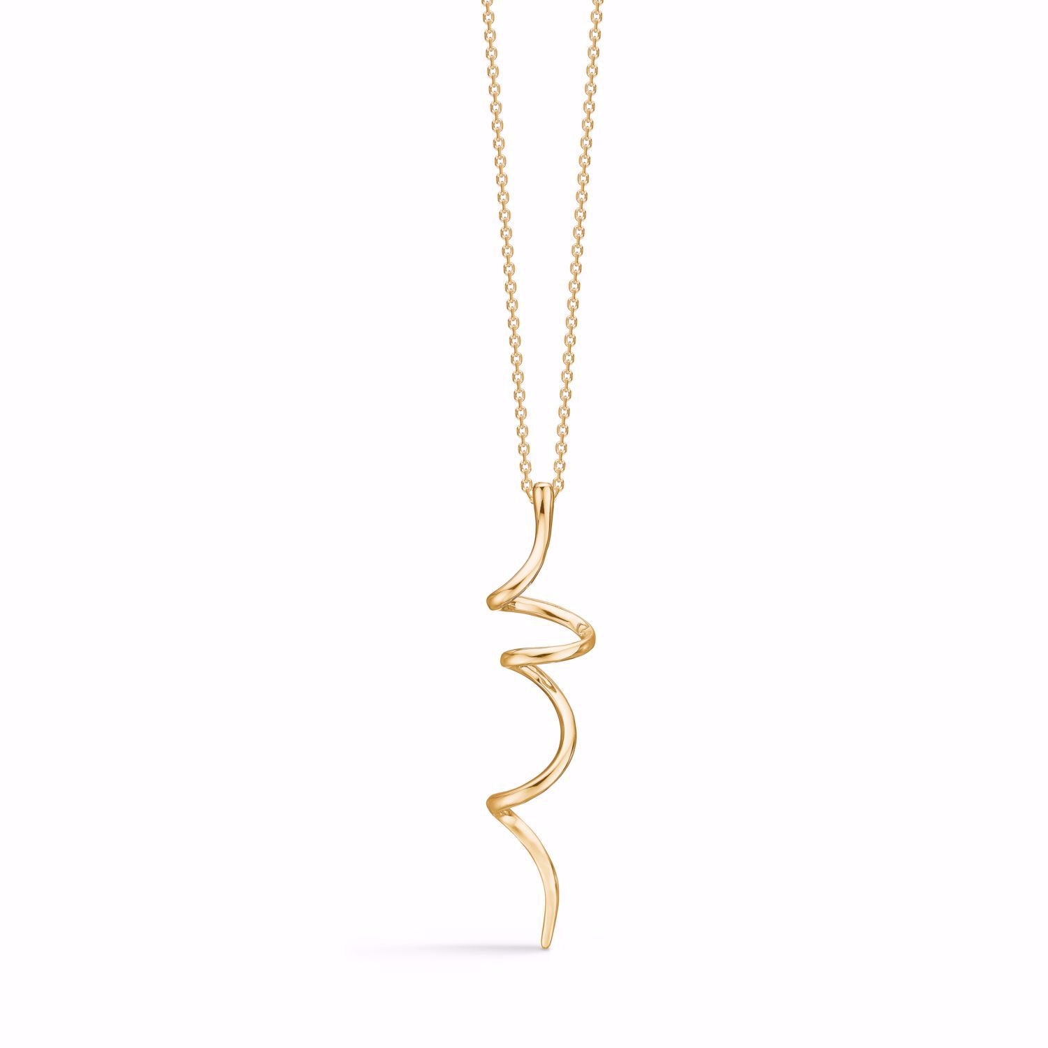 Guld Design - Forgyldt spiral halskæde 80 cm