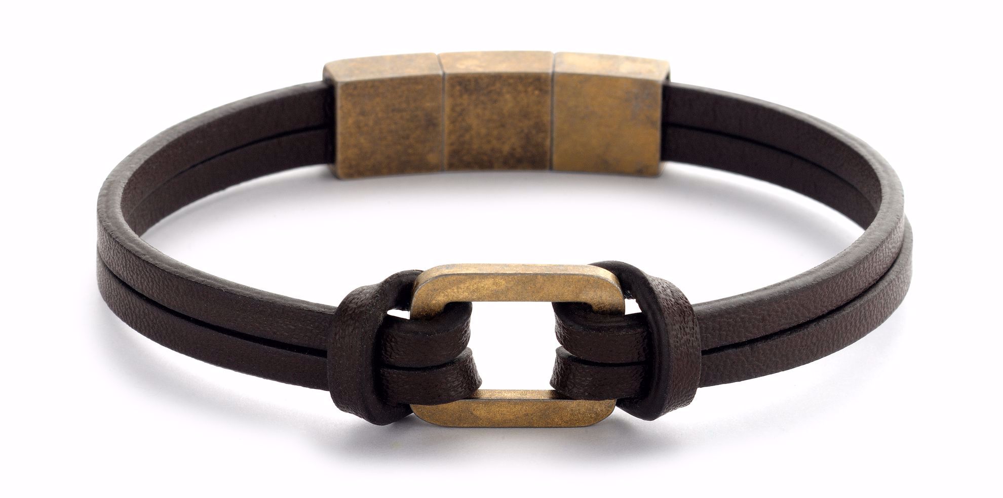 Guld & Sølv Design - Frank1967 brun herre armbånd