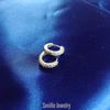 Seville jewelry - sølv creoler øreringe med zirkonia sten