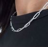 Seville Jewelry sølv dobbelt halskæde med paperclip og panser kæde 8965/45