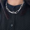 Seville Jewelry chunky halskæde med paperclip i  sølv 8969/50