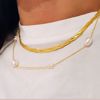 8973-42-F + 8976-45 Seville Jewelry snoet slange halskæde og Guld & Sølv Design perle halskæde
