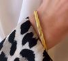 8973-F Seville jewelry flettet flad slange armbånd forgyldt 