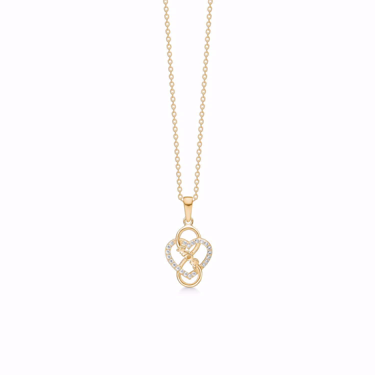 Guld & Design halskæde hjerte & infinity i forgyldt - 30111/F