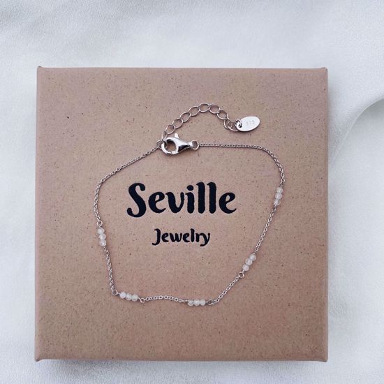 Seville Jewelry sølv armbånd med rosa quartz 8995