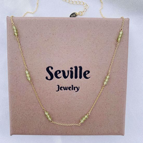 8994-45-F Seville Jewelry forgyldt halskæde med peridot