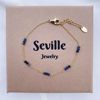 8993-F Seville Jewelry forgyldt armbånd med blå quartz