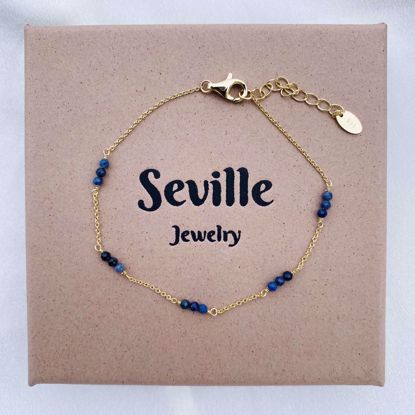 8993-F Seville Jewelry forgyldt armbånd med blå quartz