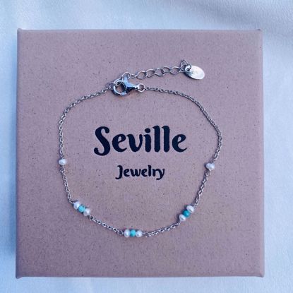 8991 Seville jewelry armbånd med turkis og ferskvandsperle