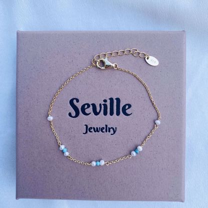 8991-F Seville Jewelry armbånd med turkis og ferskvandsperler