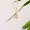 1984-3 halskæde med perle og zirkonia sten - Guld & Sølv Design