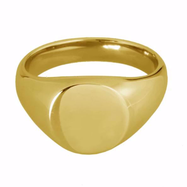 Guld & Sølv Design Stål "guld" signet herre ring - 2642