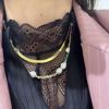 81012 + 81014 flad slange halskæde & perle halskæde med farver