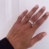 2026-2 bred sølv ring med zirkonia sten