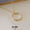 2028-3-F Seville jewelry halskæde med cirkel vedhæng