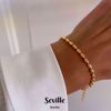 81024-F Seville jewelry oval kuglekæde armbånd forgyldt sølv