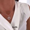 2029-3 Seville halskæde i sølv med sol vedhæng isat zirkonia sten.j